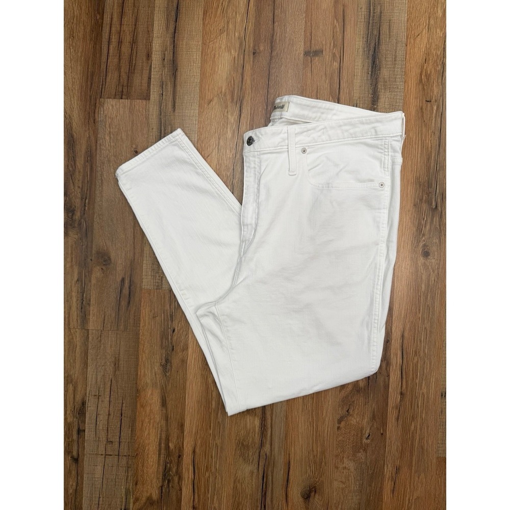 Madewell 10" High Rise Skinny Jeans White Women Plus Size 20W‎ Stretch Denim